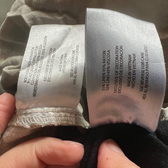 Set of Gap Linen Blend Pants and Short Set Pull on Size Medium Black Tan - Picture 11 of 11